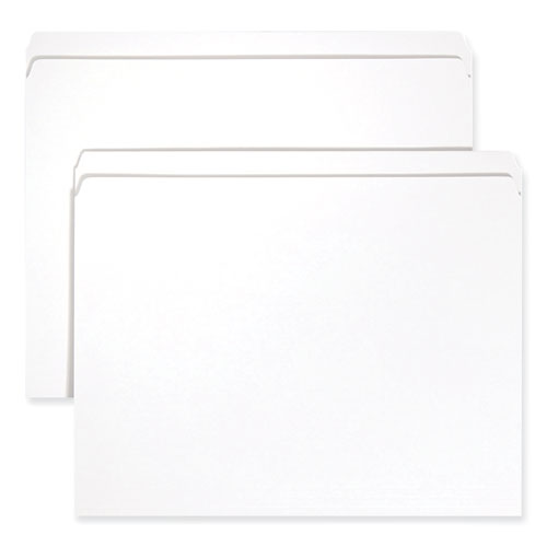 Reinforced Top Tab Colored File Folders, Straight Tabs, Letter Size, 0.75" Expansion, White, 100/box