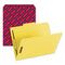 Top Tab Colored Fastener Folders, 0.75" Expansion, 2 Fasteners, Letter Size, Yellow Exterior, 50/box