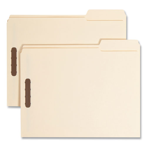 Top Tab Fastener Folders, Guide-height 2/5-cut Tabs, 0.75" Expansion, 2 Fasteners, Letter Size, 11-pt Manila, 50/box