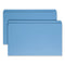 Reinforced Top Tab Colored File Folders, Straight Tabs, Legal Size, 0.75" Expansion, Blue, 100/box