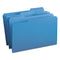 Colored File Folders, 1/3-cut Tabs: Assorted, Legal Size, 0.75" Expansion, Blue, 100/box