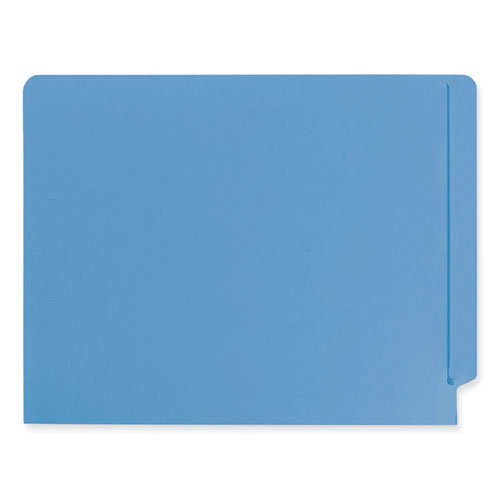 Shelf-master Reinforced End Tab Colored Folders, Straight Tabs, Letter Size, 0.75" Expansion, Blue, 100/box