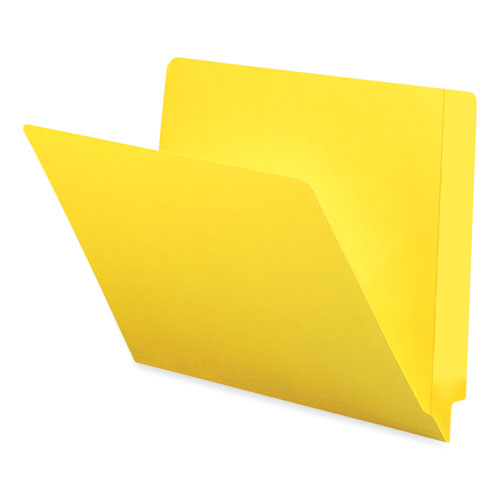 Shelf-master Reinforced End Tab Colored Folders, Straight Tabs, Letter Size, 0.75" Expansion, Yellow, 100/box