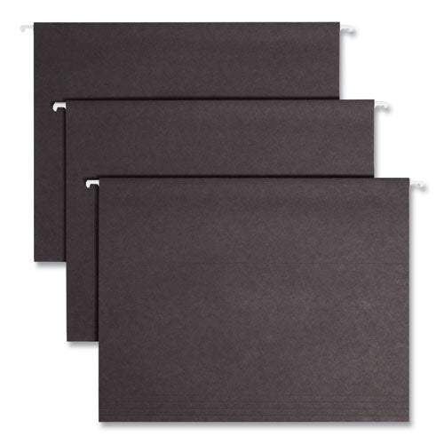 Colored Hanging File Folders With 1/5 Cut Tabs, Letter Size, 1/5-cut Tabs, Black, 25/box