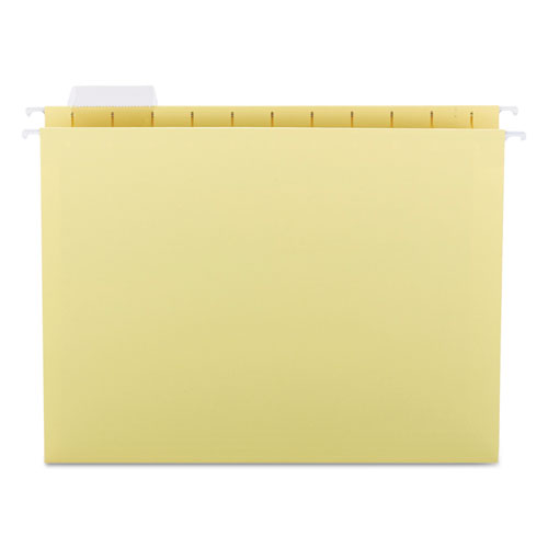 Colored Hanging File Folders With 1/5 Cut Tabs, Letter Size, 1/5-cut Tabs, Yellow, 25/box