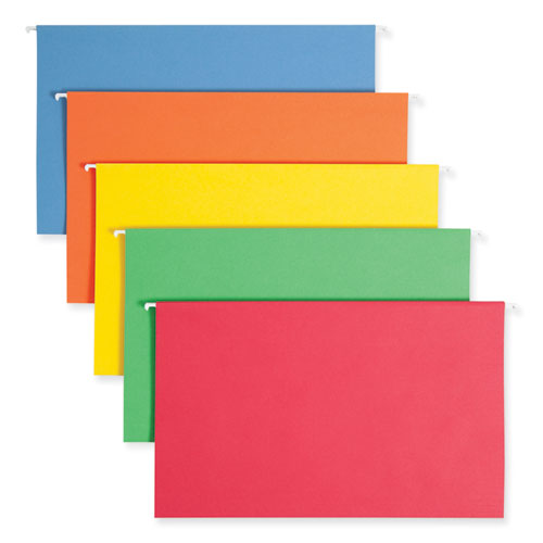 Colored Hanging File Folders With 1/5 Cut Tabs, Legal Size, 1/5-cut Tabs, Assorted Colors, 25/box