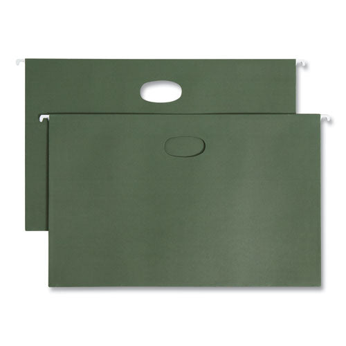 Hanging Pockets With Full-height Gusset, 1 Section, 3.5" Capacity, Legal Size, Standard Green, 10/box