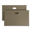 100% Recycled Hanging Pockets With Full-height Gusset, 1 Section, 3.5" Capacity, Legal Size, Standard Green, 10/box