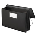 Poly Premium Wallets, 5.25" Expansion, 1 Section, Elastic Cord Closure, Legal Size, Black