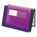 Poly Wallets, 2.25" Expansion, 1 Section, Elastic Cord Closure, Letter Size, Translucent Purple