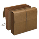 Classic 5.25" Expansion Partition Wallet With Tyvek Gusset Top And Elastic Cord, 6 Sections, Letter Size, Redrope, 10/box