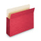 Colored File Pockets, 3.5" Expansion, Letter Size, Red