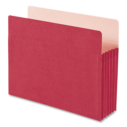 Colored File Pockets, 5.25" Expansion, Letter Size, Red