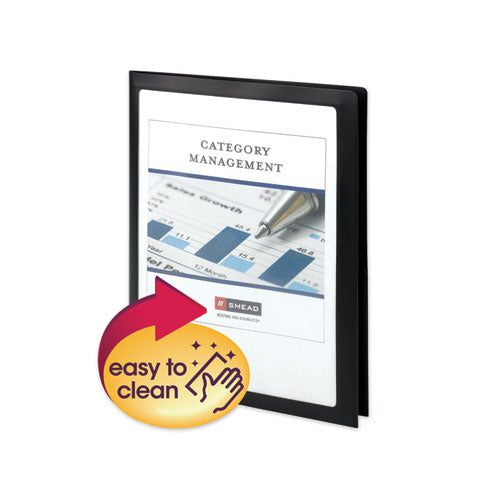 Frame View Poly Two-pocket Folder, 100-sheet Capacity, 11 X 8.5, Clear/black, 5/pack