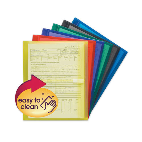 Poly Side-load Envelopes, Fold-over Closure, 9.75 X 11.63, Assorted Colors, 6/pack