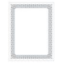 Premium Certificates, 8.5 X 11, White/silver With Fleur Silver Foil Border,15/pack