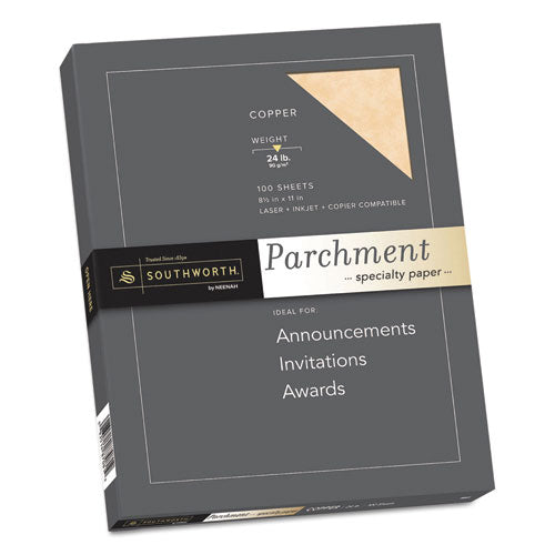 Parchment Specialty Paper, 24 Lb Bond Weight, 8.5 X 11, Copper, 100/pack