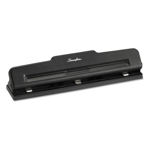 10-sheet Desktop Light-duty Two- To Three-hole Adjustable Punch, 9/32" Holes, Black