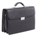 Milestone Briefcase, Fits Devices Up To 15.6", Leather, 5 X 5 X 12, Black