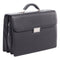 Milestone Briefcase, Fits Devices Up To 15.6", Leather, 5 X 5 X 12, Black