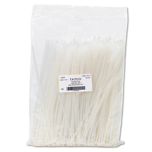 Nylon Cable Ties, 11 X 0.19, 50 Lb, Natural, 500/pack