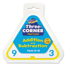 Three-corner Flash Cards, Addition/subtraction, 5.5 X 5.5, 48/set