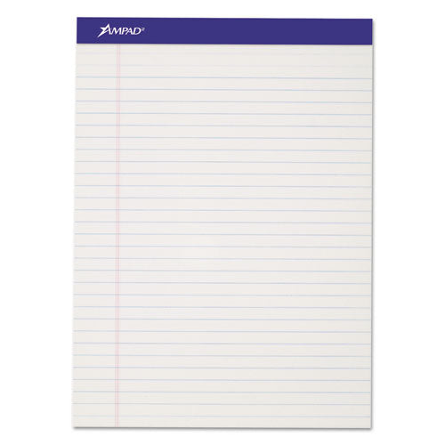 Perforated Writing Pads, Wide/legal Rule, 50 White 8.5 X 11.75 Sheets, Dozen