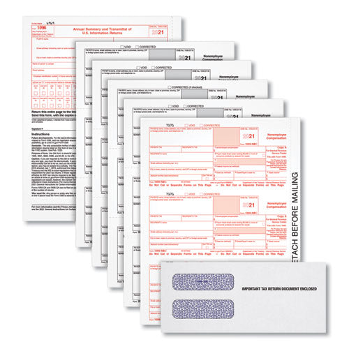 1099-nec Online Tax Kit, Fiscal Year: 2023, Five-part Carbonless, 8.5 X 3.5, 3 Forms/sheet, 24 Forms Total