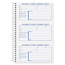 Spiralbound Message Book, Two-part Carbonless, 5 X 2.83, 3 Forms/sheet, 300 Forms Total