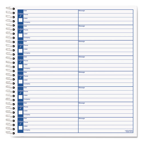 Voice Message Log Books, One-part (no Copies), 8 X 1, 8 Forms/sheet, 800 Forms Total