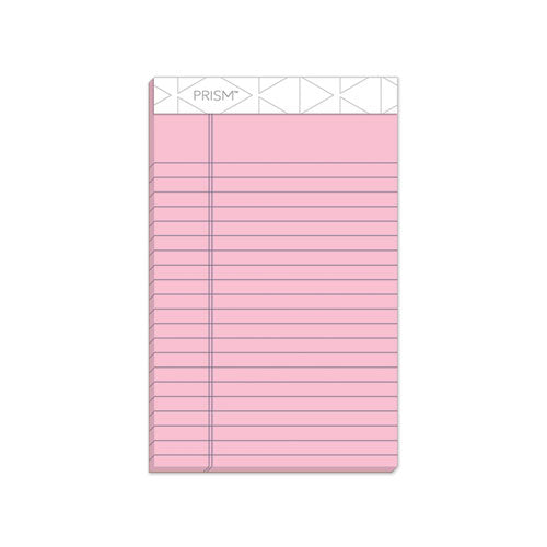 Prism + Colored Writing Pads, Narrow Rule, 50 Pastel Pink 5 X 8 Sheets, 12/pack