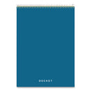 Docket Ruled Wirebound Pad With Cover, Wide/legal Rule, Blue Cover, 70 Canary-yellow 8.5 X 11.75 Sheets