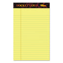 Docket Gold Ruled Perforated Pads, Narrow Rule, 50 Canary-yellow 5 X 8 Sheets, 12/pack