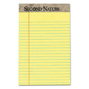 Second Nature Recycled Ruled Pads, Narrow Rule, 50 Canary-yellow 5 X 8 Sheets, Dozen