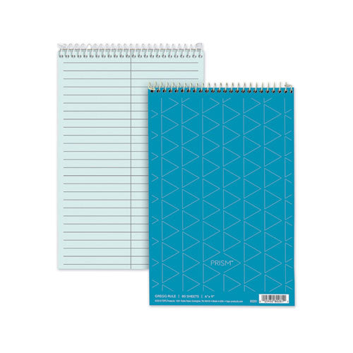 Prism Steno Pads, Gregg Rule, Blue Cover, 80 Blue 6 X 9 Sheets, 4/pack