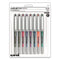 Vision Needle Roller Ball Pen, Stick, Fine 0.7 Mm, Assorted Ink Colors, Silver Barrel, 8/pack