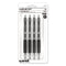 Signo 207 Gel Pen, Retractable, Medium 0.7 Mm, Black Ink, Translucent Black Barrel, 4/pack