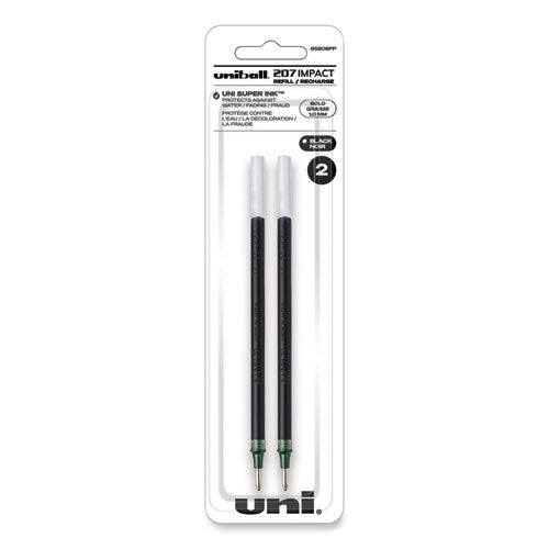 Refill For Gel Impact Gel Pens, Bold Conical Tip, Black Ink, 2/pack