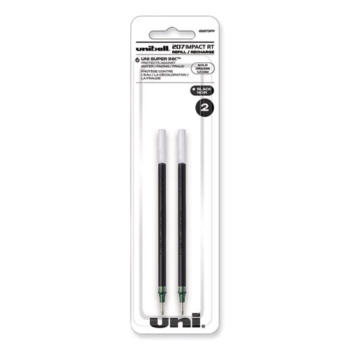 Refill For Gel 207 Impact Rt Roller Ball Pens, Bold Conical Tip, Black Ink, 2/pack