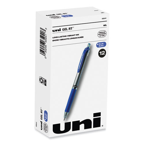 Signo Gel Pen, Retractable, Medium 0.7 Mm, Blue Ink, Blue/metallic Accents Barrel, Dozen