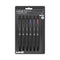 207 Plus+ Gel Pen, Retractable, Medium 0.7 Mm, Assorted Ink Colors, Black Barrel, 6/pack