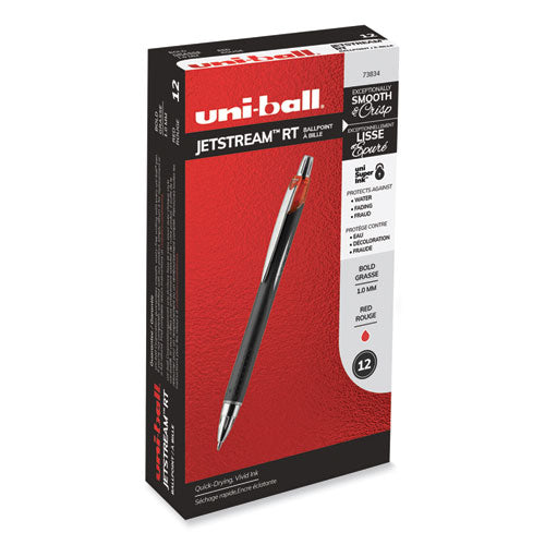 Jetstream Retractable Ballpoint Pen, Bold 1 Mm, Red Ink, Black Barrel