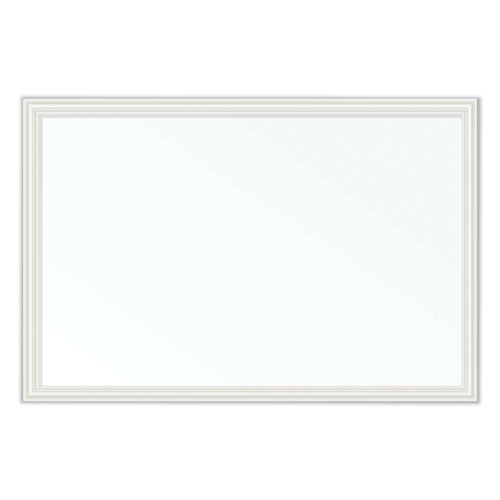 Magnetic Dry Erase Board With Decor Frame, 30 X 20, White Surface, White Wood Frame