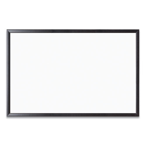 Magnetic Dry Erase Board With Mdf Frame, 35 X 23, White Surface, Black Frame