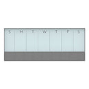 3n1 Magnetic Glass Dry Erase Combo Board, Weekly Calendar, 36 X 15.25, Gray/white Surface, White Aluminum Frame