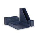 Four-piece Desk Organization Kit, Magazine Holder/paper Tray/pencil Cup/storage Bin, Chipboard, Navy