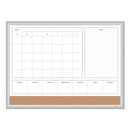 4n1 Magnetic Dry Erase Combo Board, 23 X 17, Tan/white Surface, Silver Aluminum Frame