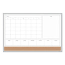 4n1 Magnetic Dry Erase Combo Board, 35 X 23, Tan/white Surface, Silver Aluminum Frame