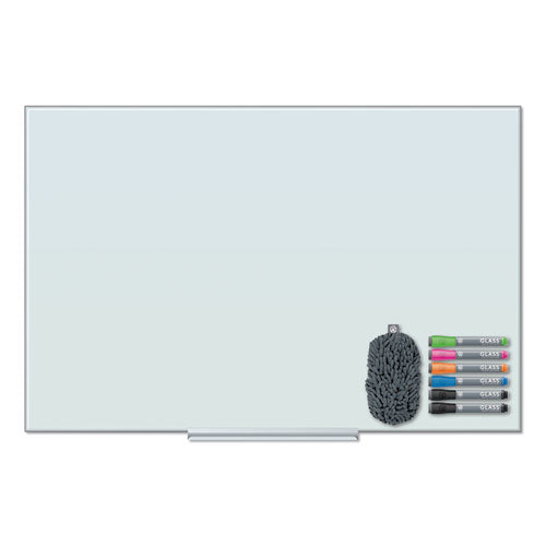 Floating Glass Dry Erase Board, 35 X 23, White