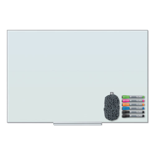 Floating Glass Dry Erase Board, 47 X 35, White